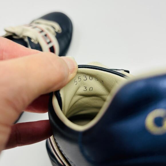 Gucci Navy Ace Sneakers Size 30 (12.5 US) - Picture 9 of 9
